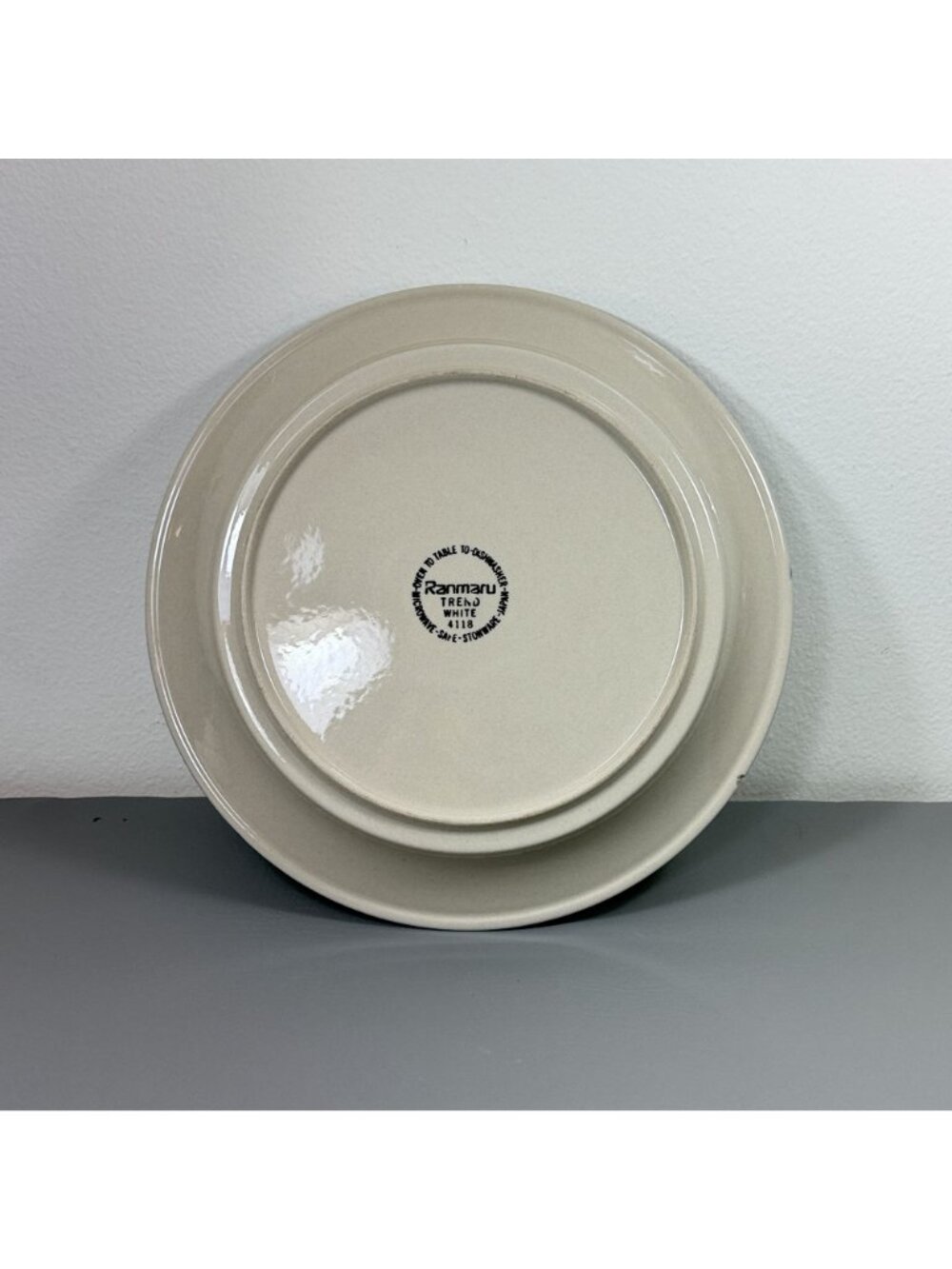 Vintage Ranmaru Trend White 4118 Stoneware Dinner Plate Japan Retro - Picture 3 of 12